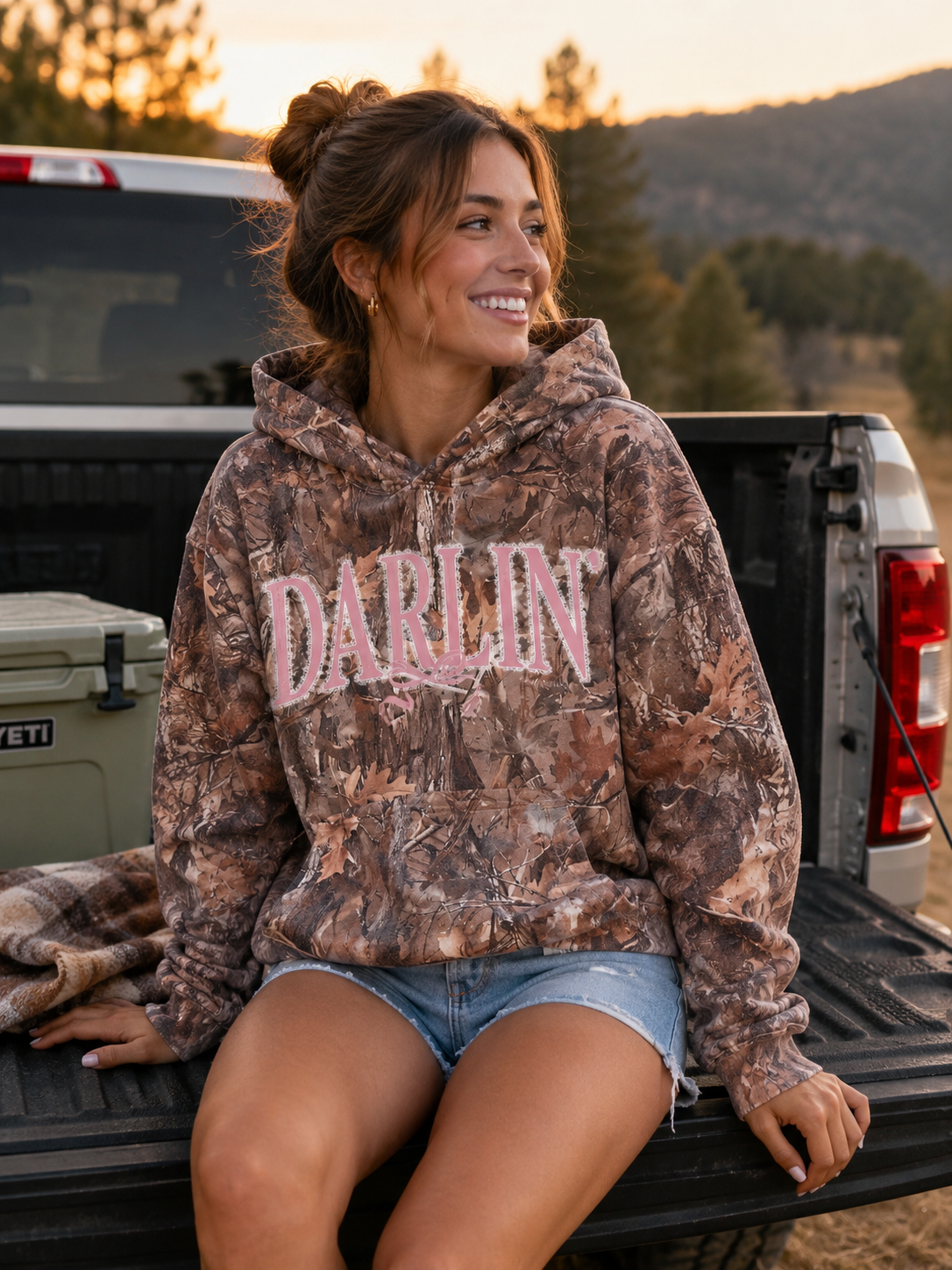 Simply Southern Darlin Camo Long Sleeve Hoodie
