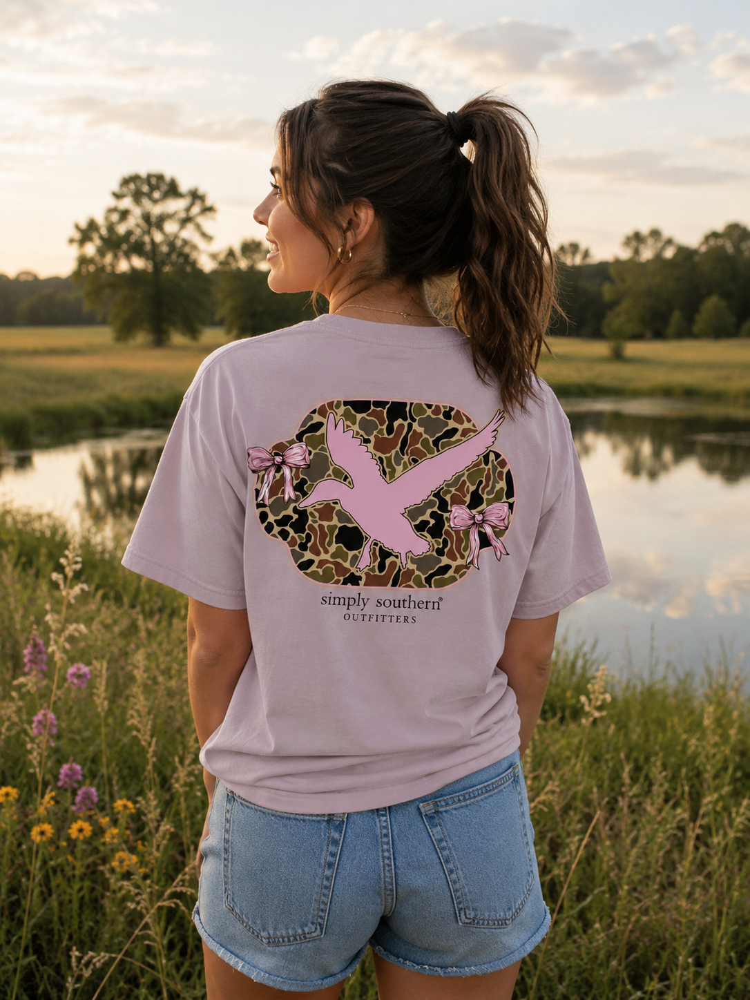 Simply Southern Camo Duck Bows T-Shirt