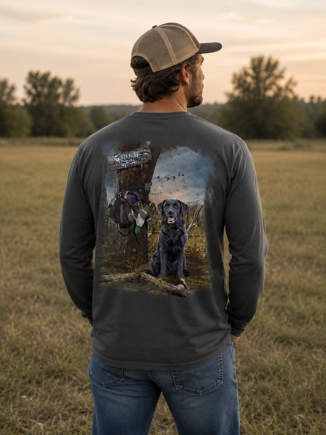 SALE Gotta Kill It To Grill It Ducks & Lab Unisex Long Sleeve T-Shirt