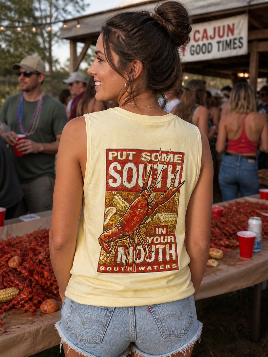 South Waters South in Your Mouth Crawfish Comfort Colors Unisex T Shirt Tank Top