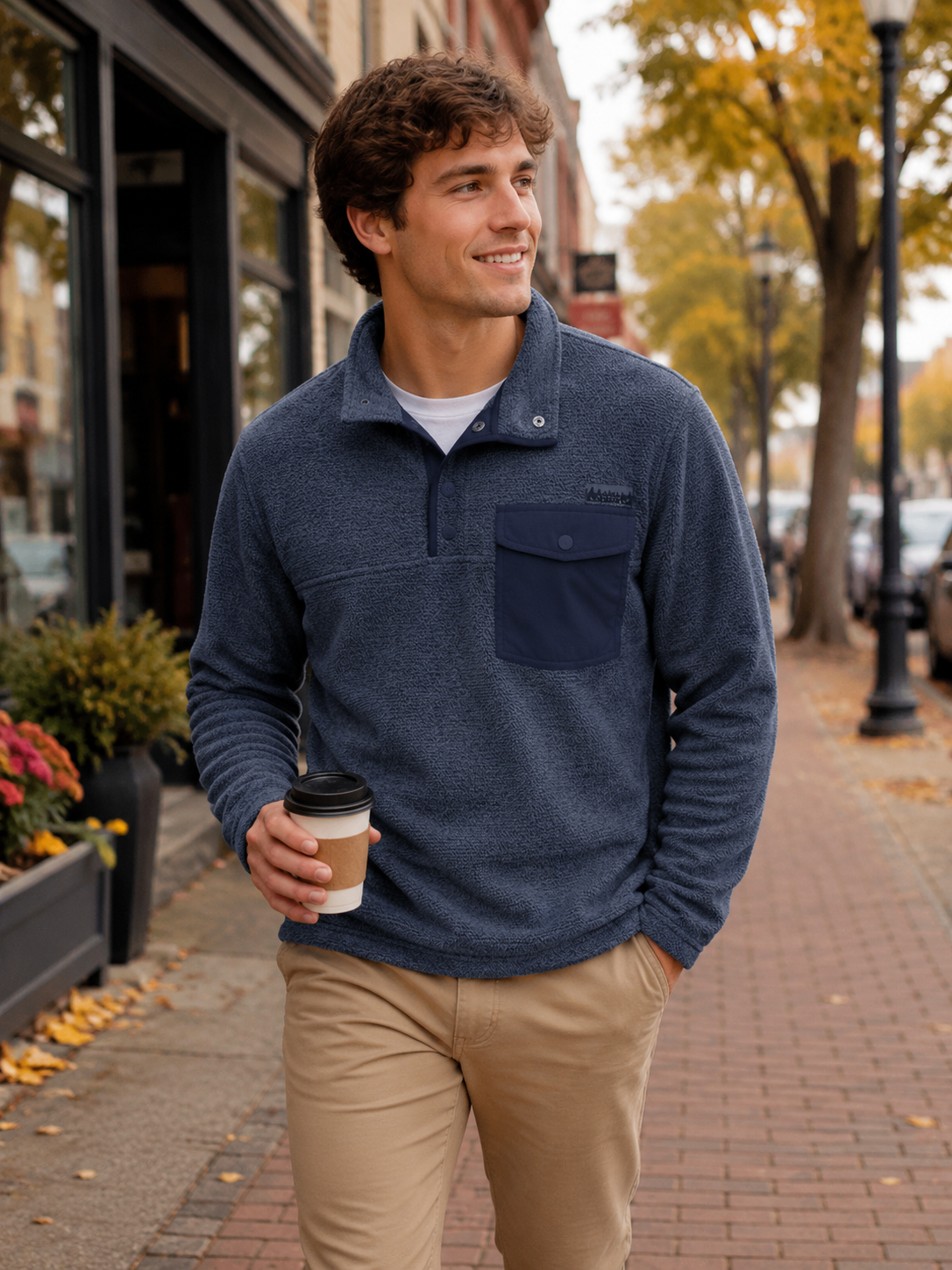 Simply Southern Blue Snap Pullover Sweater Unisex Jacket