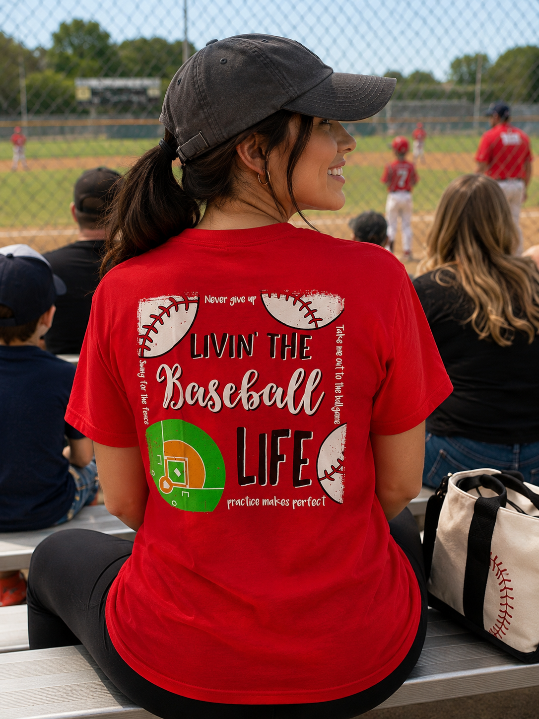 Southern Couture Livin the Baseball Life Sports Girlie Bright T Shirt