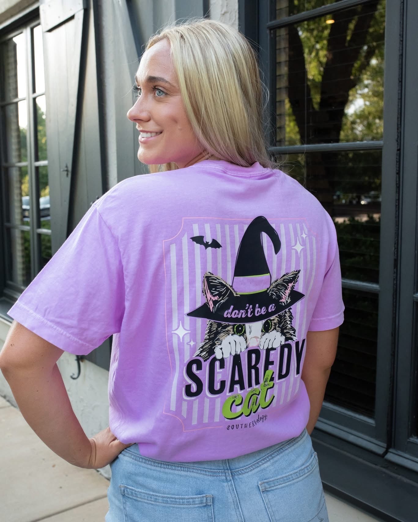 Southernology Scaredy Cat Fall Comfort Colors T-Shirt - SimplyCuteTees