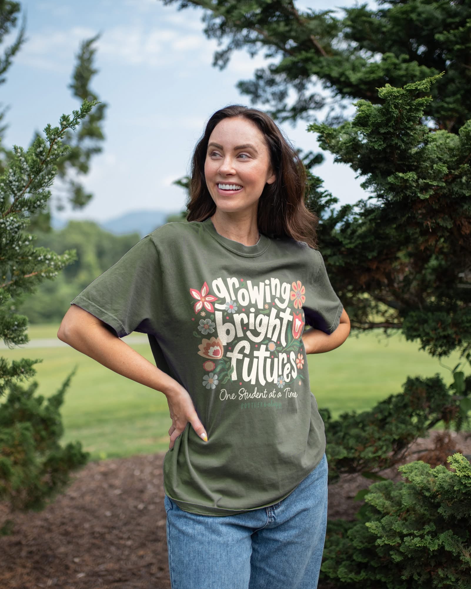 Southernology Growing Bright Futures Teacher Comfort Colors T-Shirt