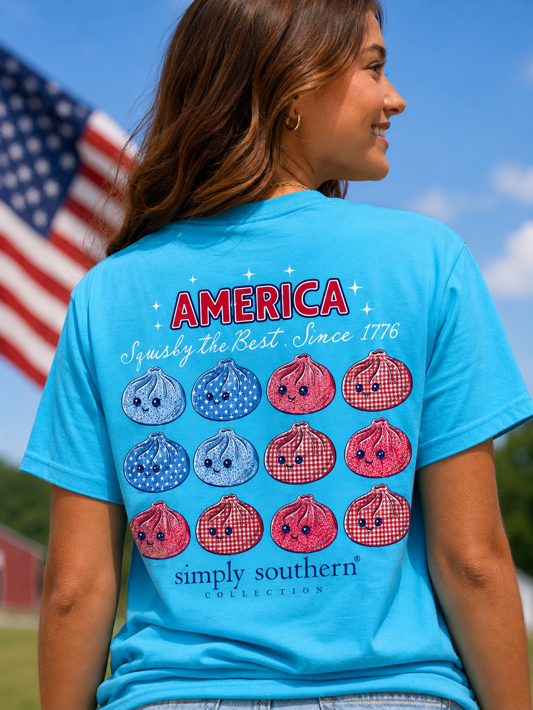 Simply Southern USA 1776 Squishy Dumpling Lagoon T-Shirt
