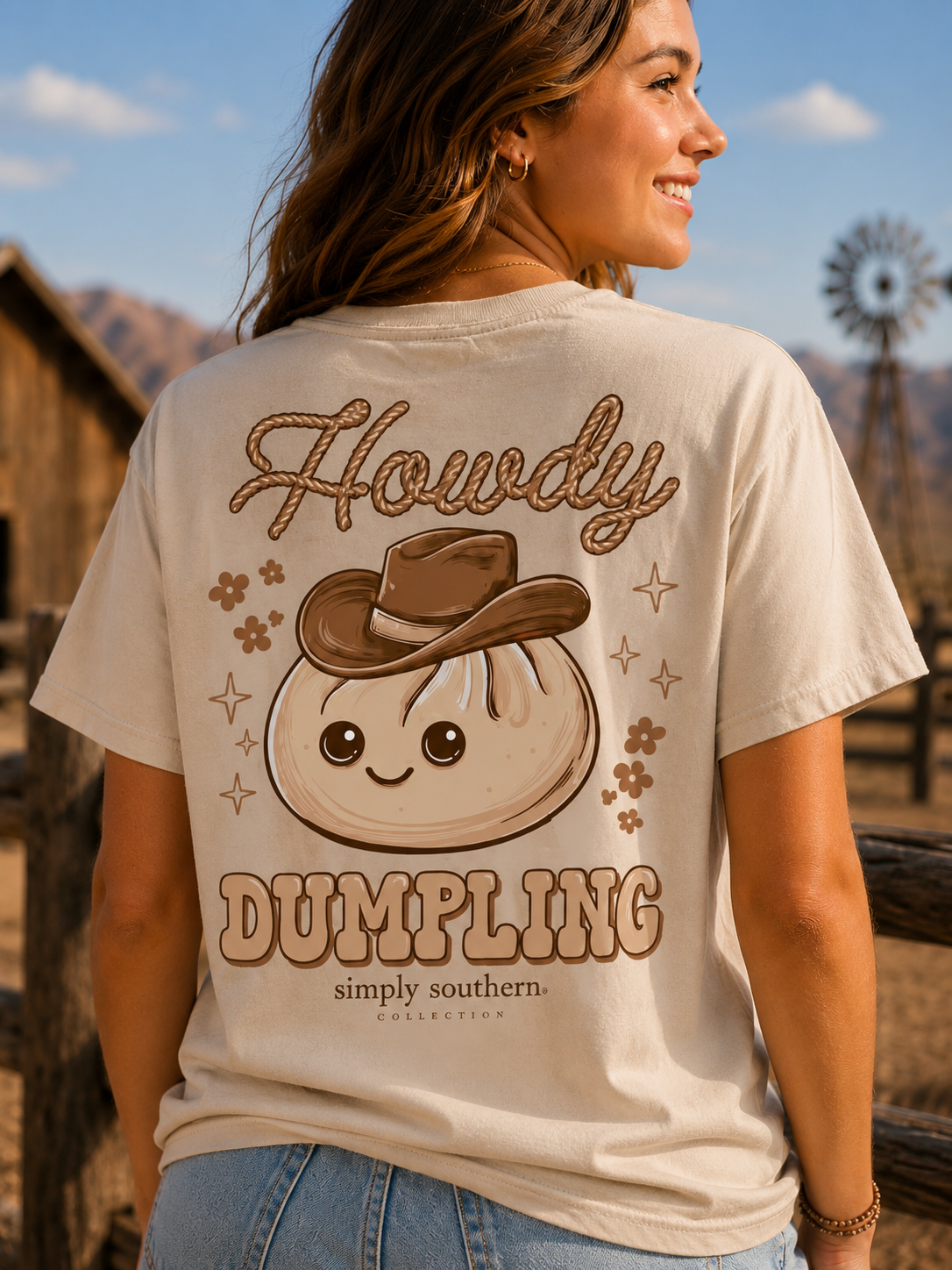 Simply Southern Squish Howdy Dumpling Clay T-Shirt