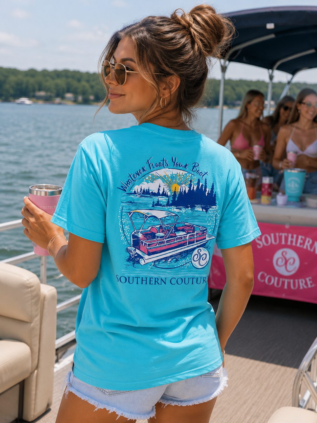 Southern Couture Floats Your Boat Lake Comfort Colors T-Shirt