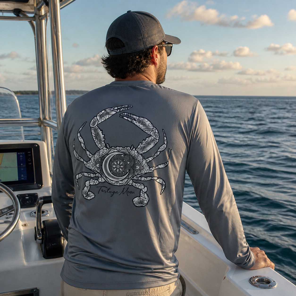 SALE Southern Attitude Tortuga Moon Crab Swim UV Protection Unisex Rash Guard T-Shirt