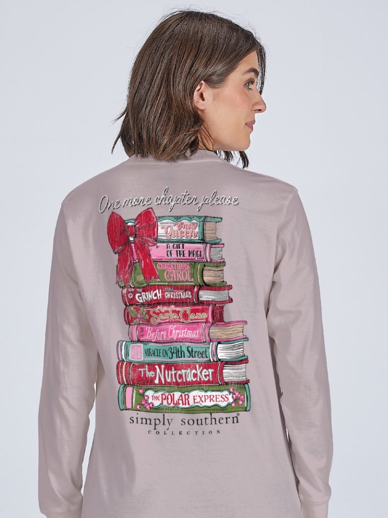 Simply Southern Christmas Books Holiday Long Sleeve T-Shirt