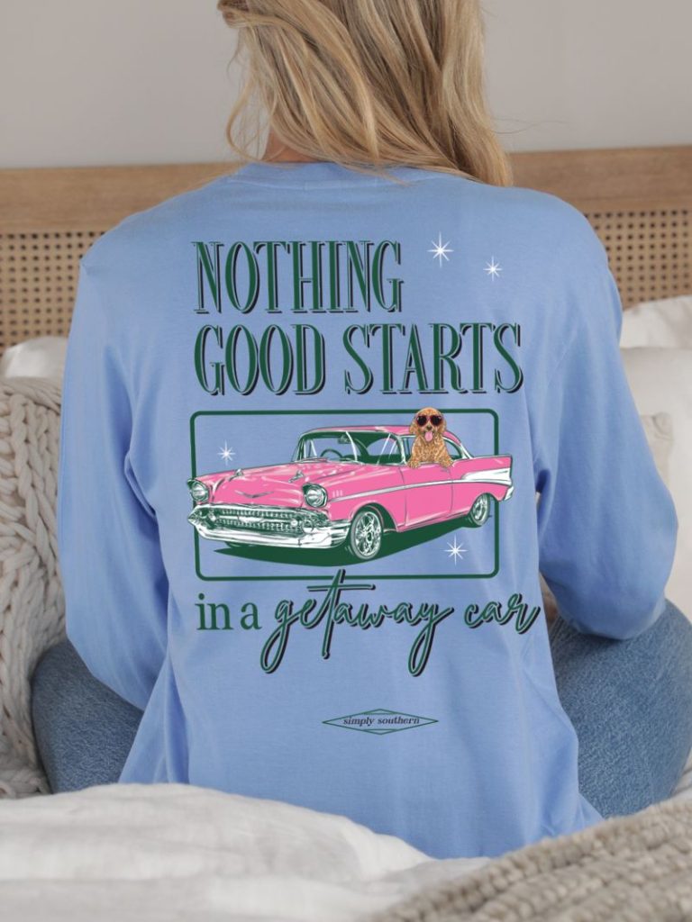 Simply Southern Nothing Good Doodle Car Long Sleeve T-Shirt - SimplyCuteTees