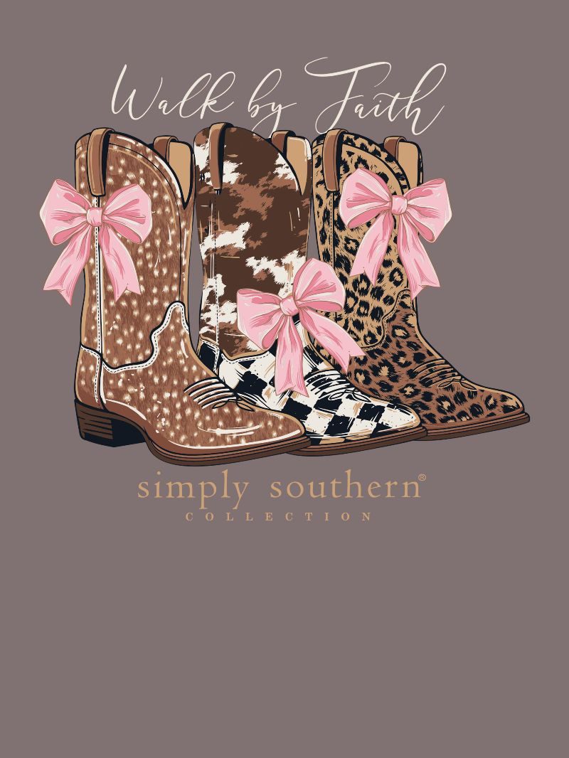 Simply Southern Walk By Faith Boots Long Sleeve T-Shirt