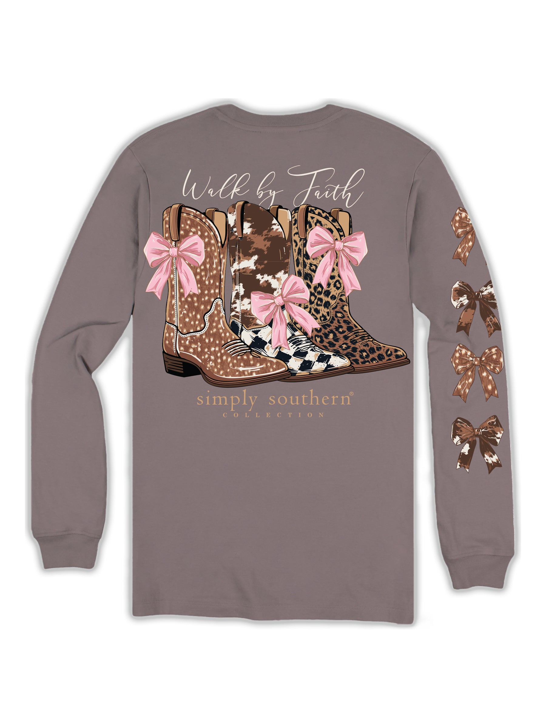 Simply Southern Walk By Faith Boots Long Sleeve T-Shirt