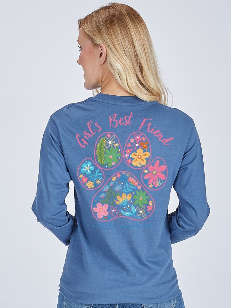 Simply Southern Best Friend Paw Long Sleeve T-Shirt - SimplyCuteTees