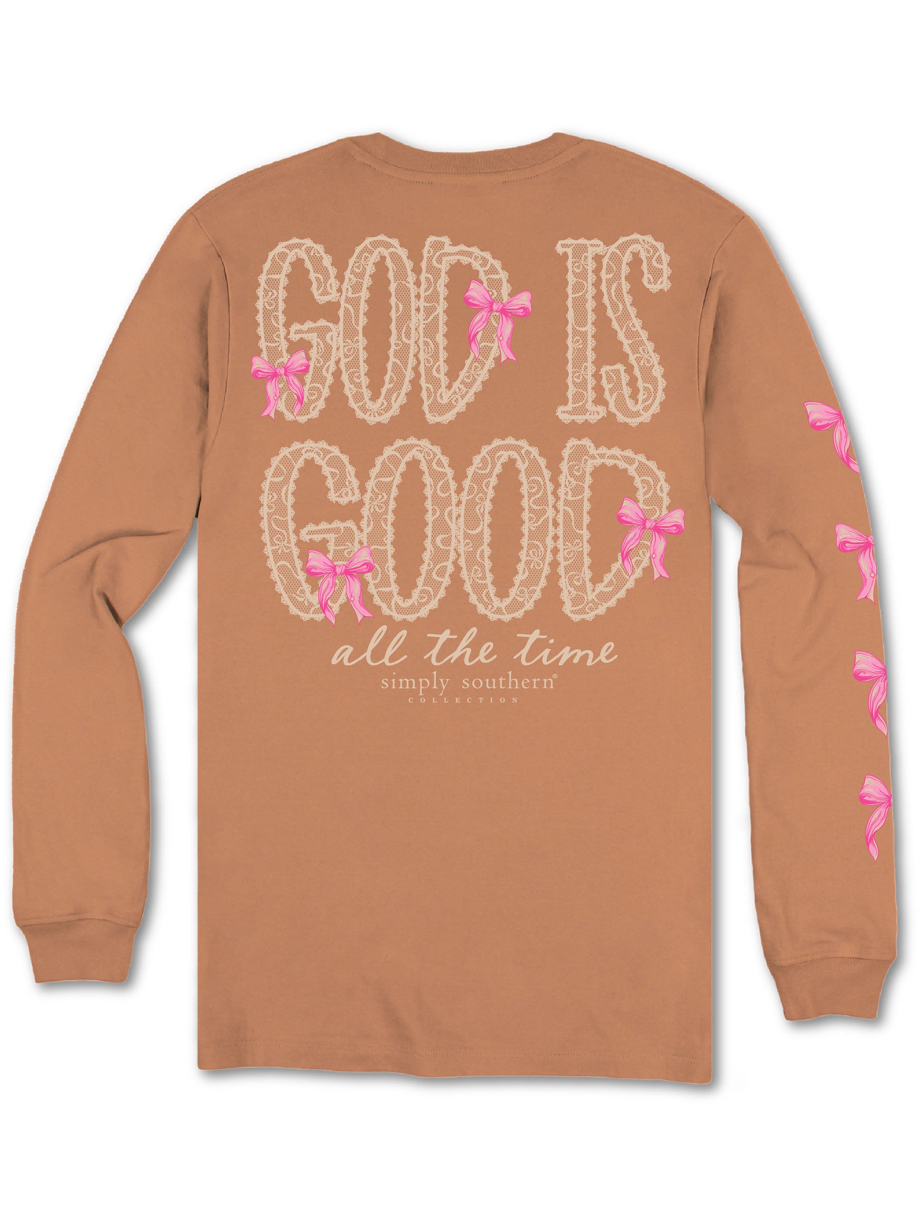 Simply Southern God Is Good Bow Long Sleeve T-Shirt - SimplyCuteTees