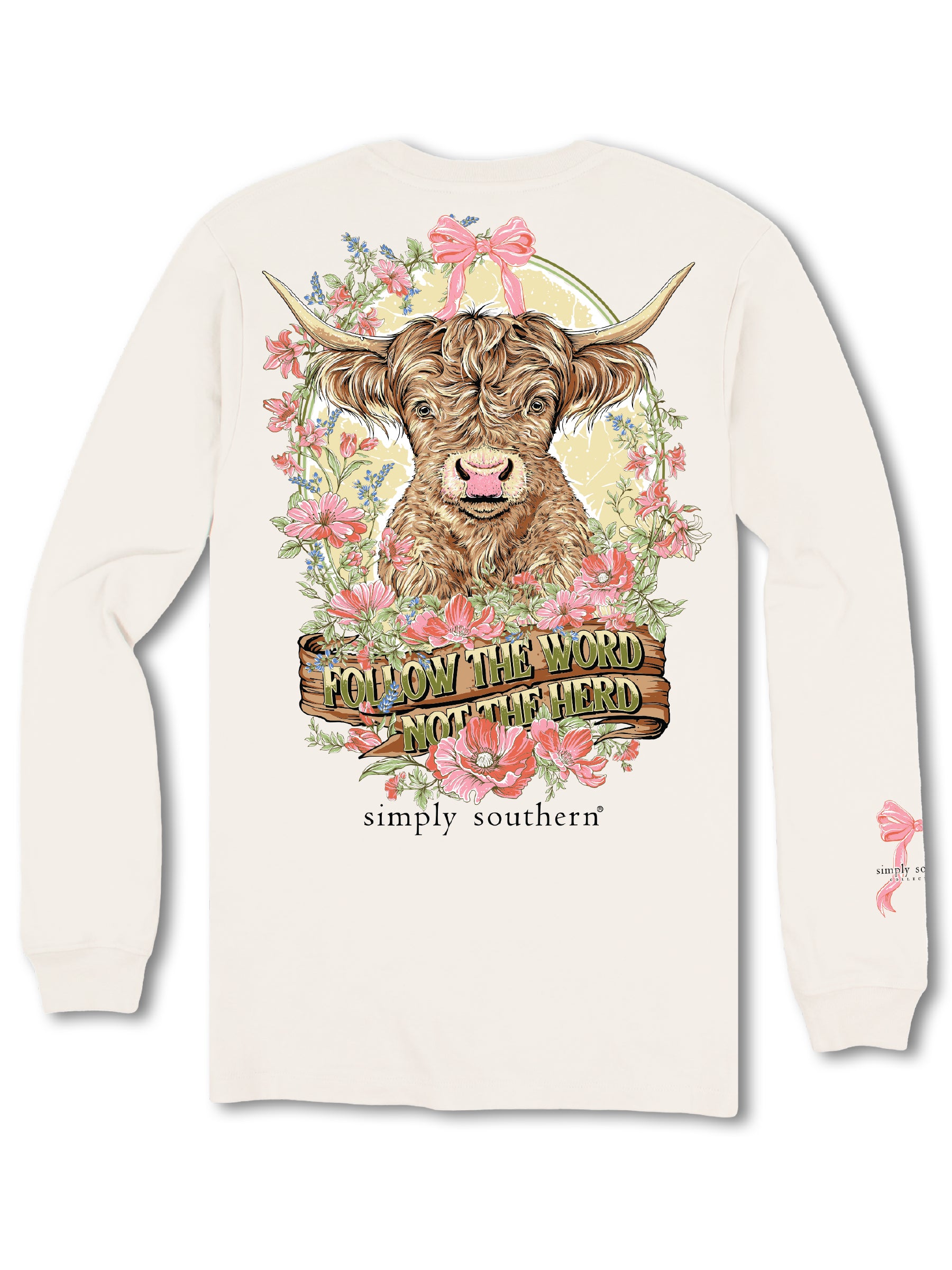 Simply Southern Herd Cow Bow Long Sleeve T-Shirt - SimplyCuteTees