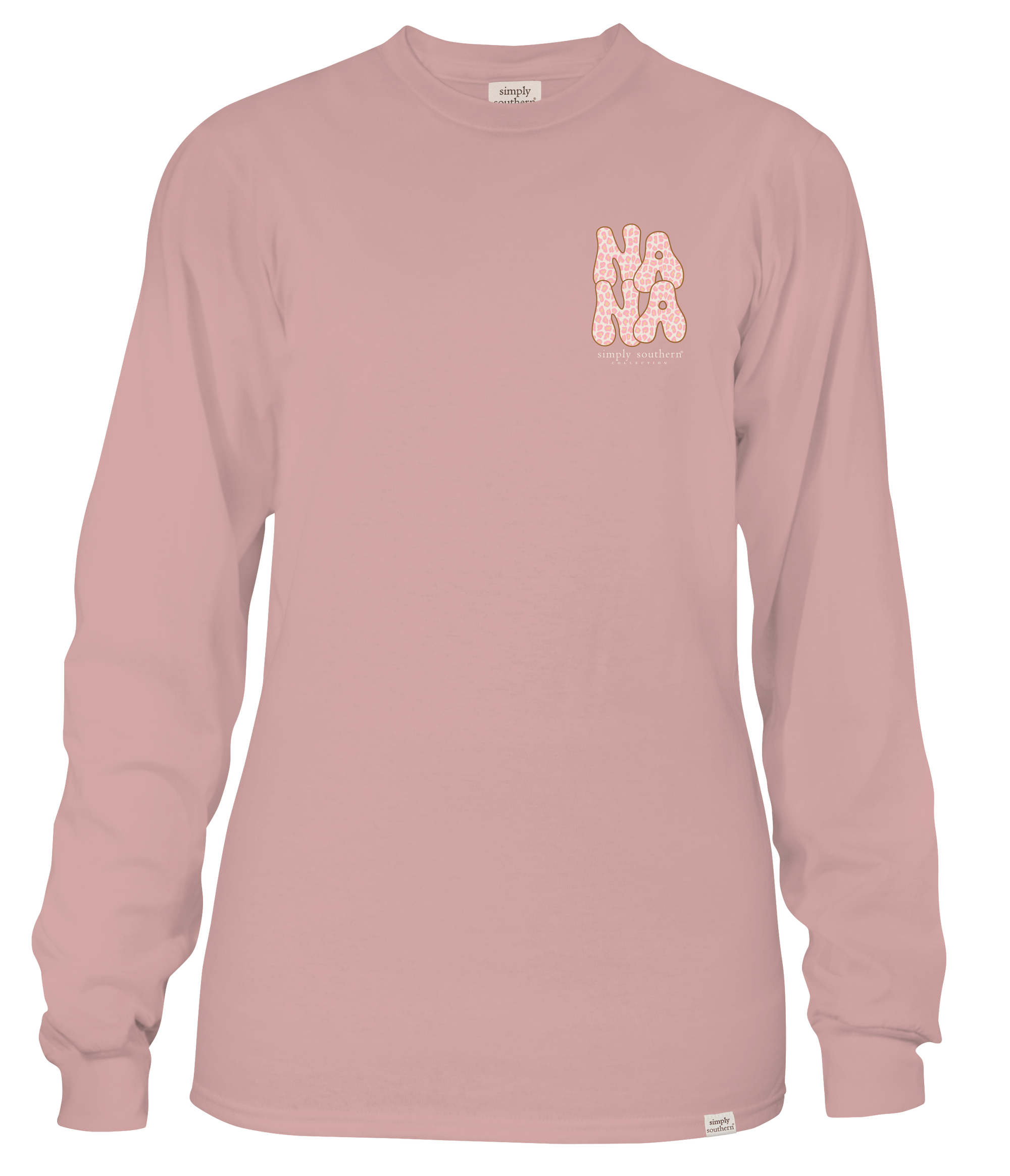 Simply Southern Leopard Nana Flowers Long Sleeve T-Shirt