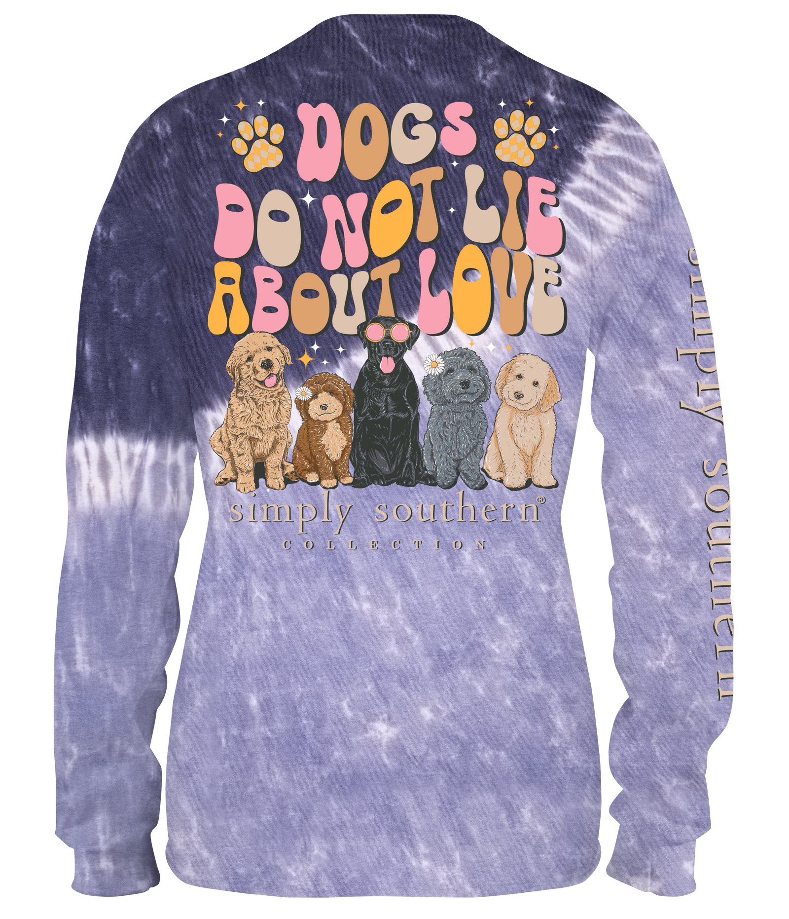 SALE Simply Southern Love Dogs Tie Dye Long Sleeve T-Shirt