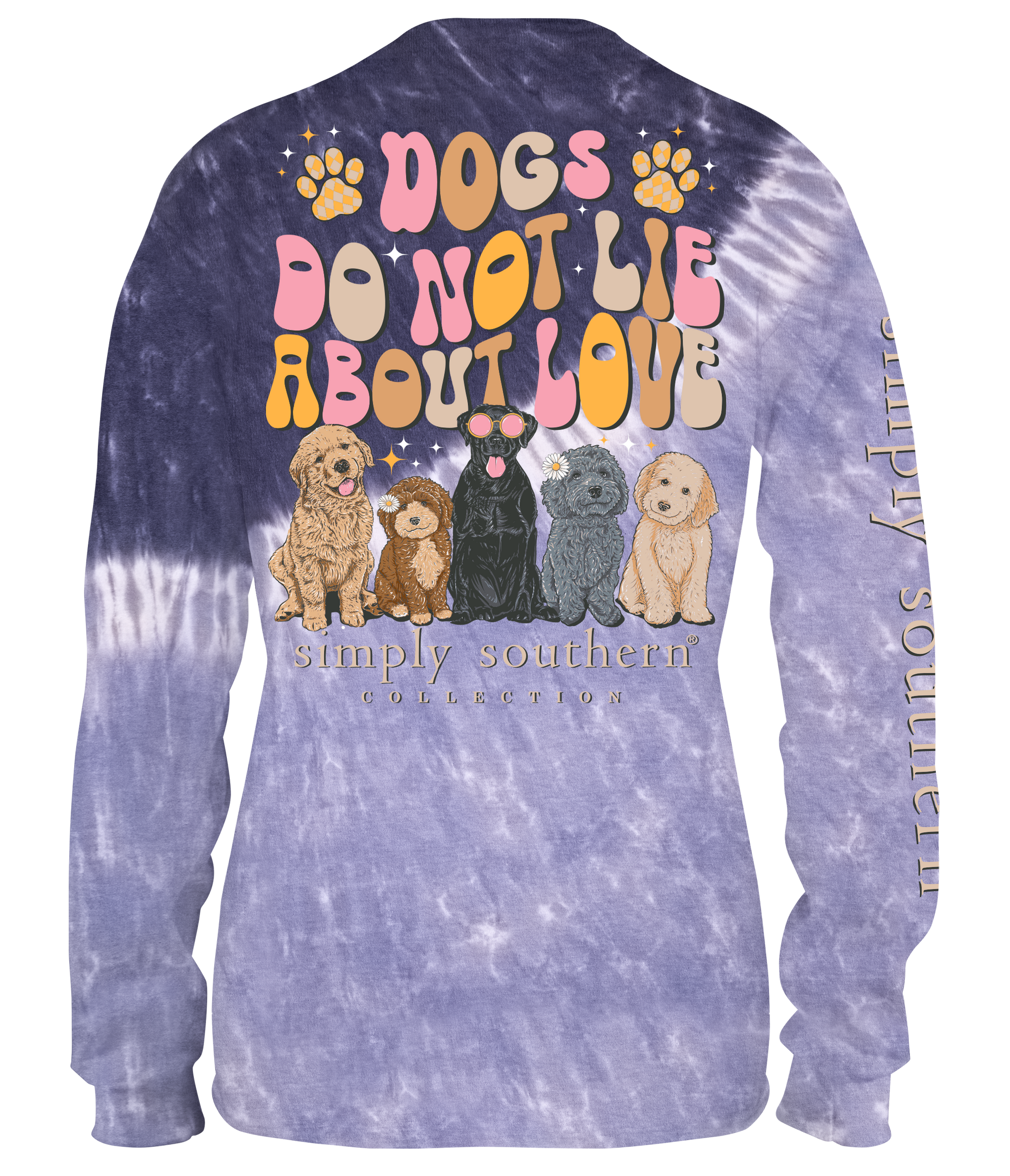 SALE Simply Southern Love Dogs Tie Dye Long Sleeve T-Shirt