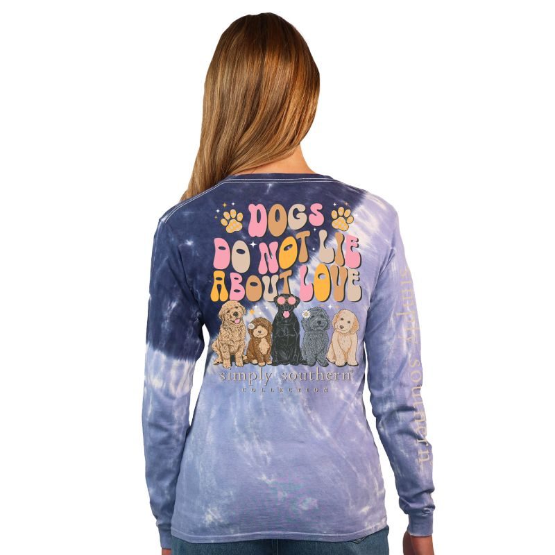 SALE Simply Southern Love Dogs Tie Dye Long Sleeve T-Shirt