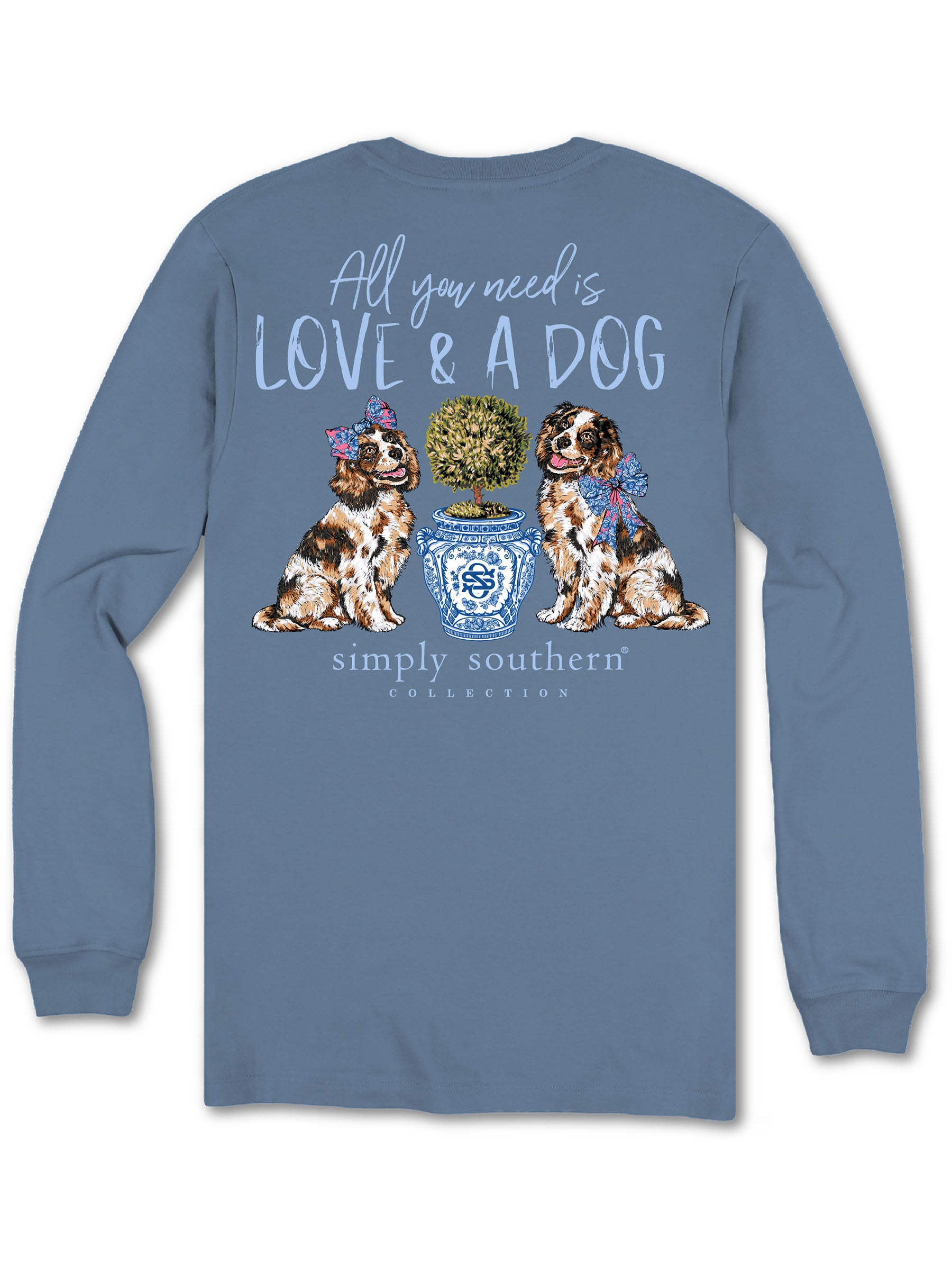 Simply Southern Love &amp; Dog Long Sleeve T-Shirt - SimplyCuteTees