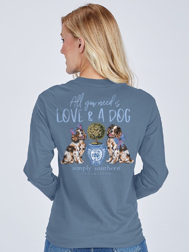 Simply Southern Love &amp; Dog Long Sleeve T-Shirt - SimplyCuteTees