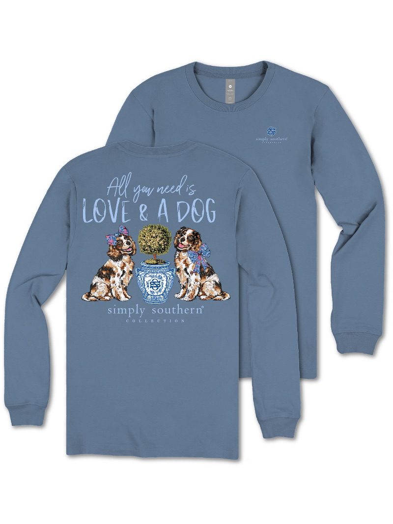 Simply Southern Love &amp; Dog Long Sleeve T-Shirt - SimplyCuteTees
