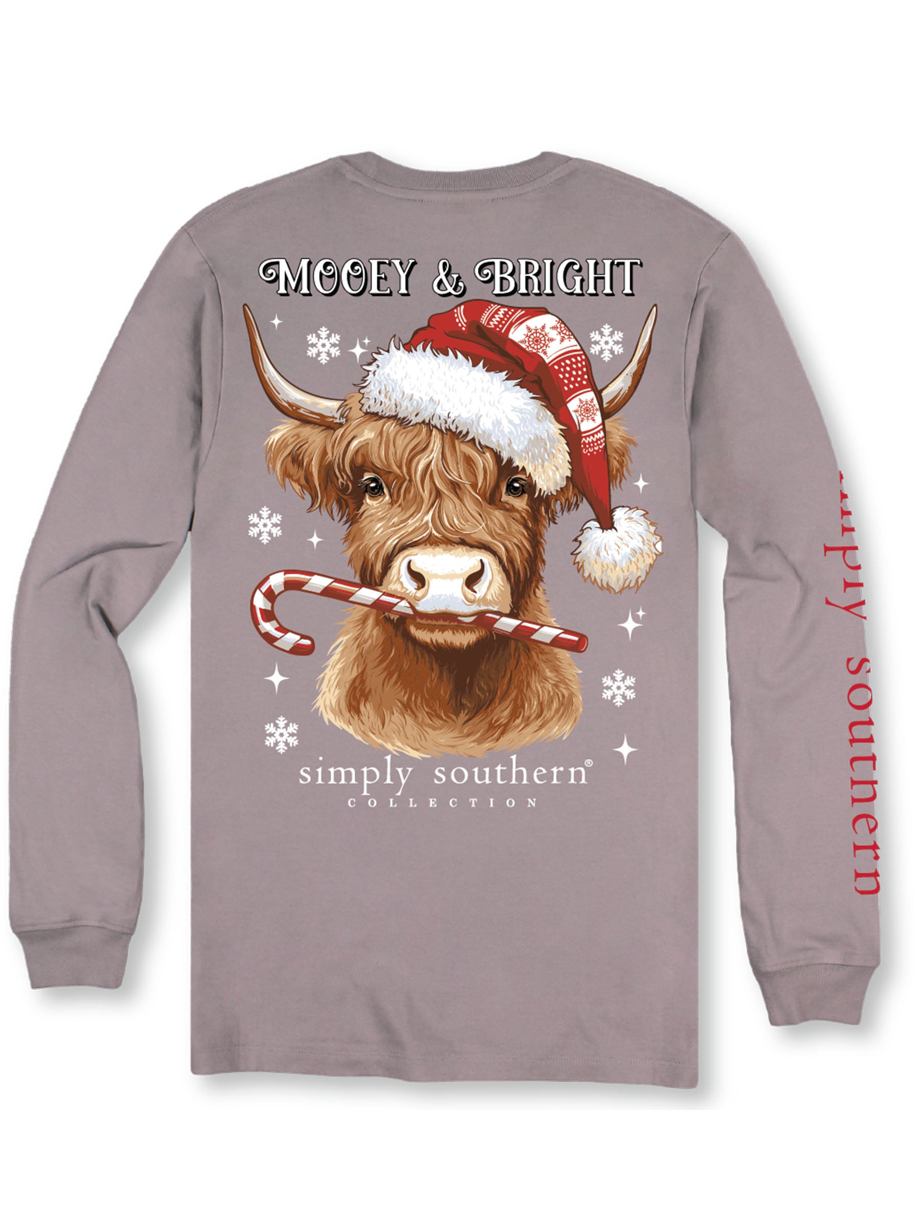 Simply Southern Mooey &amp; Bright Cow Holiday Long Sleeve T-Shirt