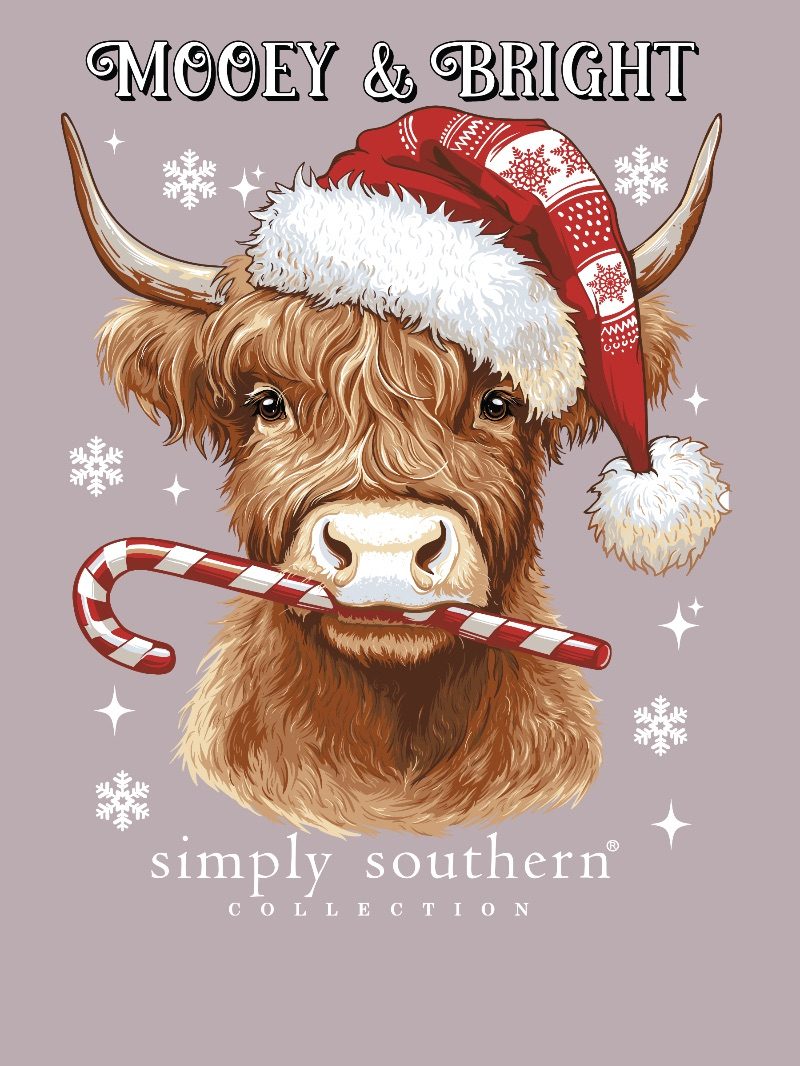 Simply Southern Mooey &amp; Bright Cow Holiday Long Sleeve T-Shirt
