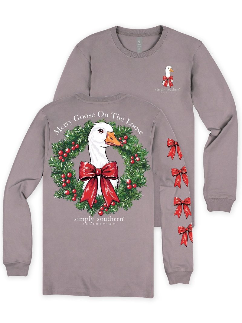 Simply Southern Merry Goose Holiday Long Sleeve T-Shirt