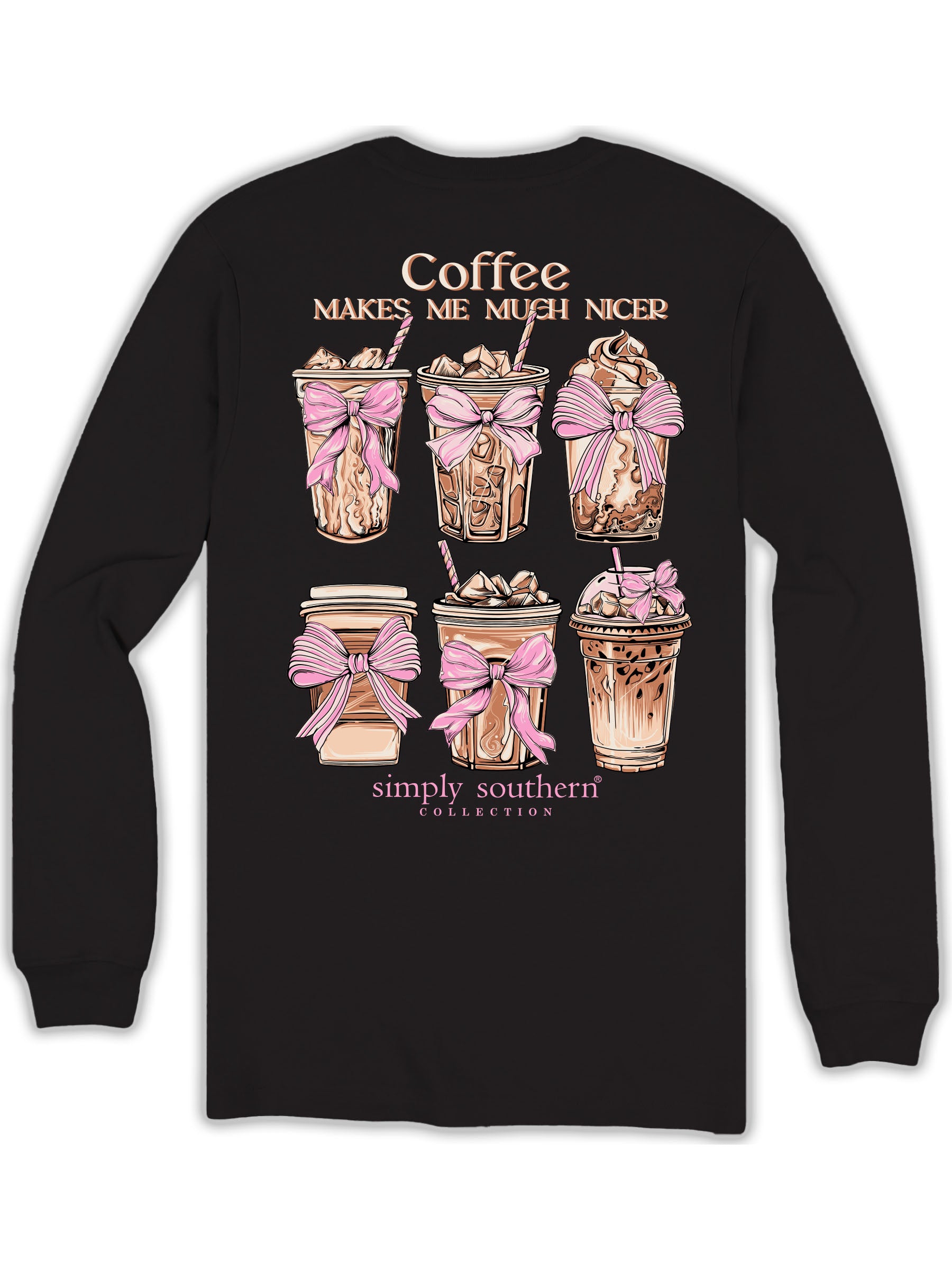 Simply Southern Nicer Coffee Long Sleeve T-Shirt - SimplyCuteTees