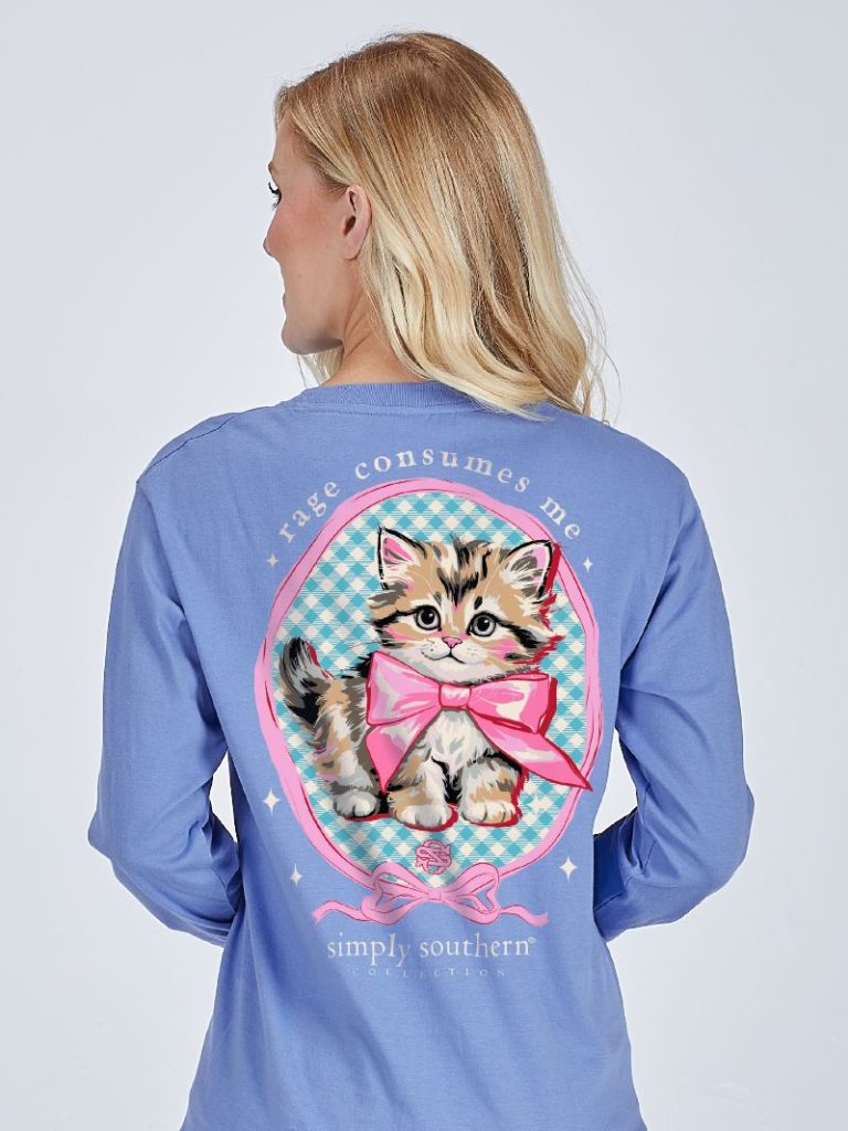 Simply Southern Rage Cat Bow Long Sleeve T-Shirt - SimplyCuteTees
