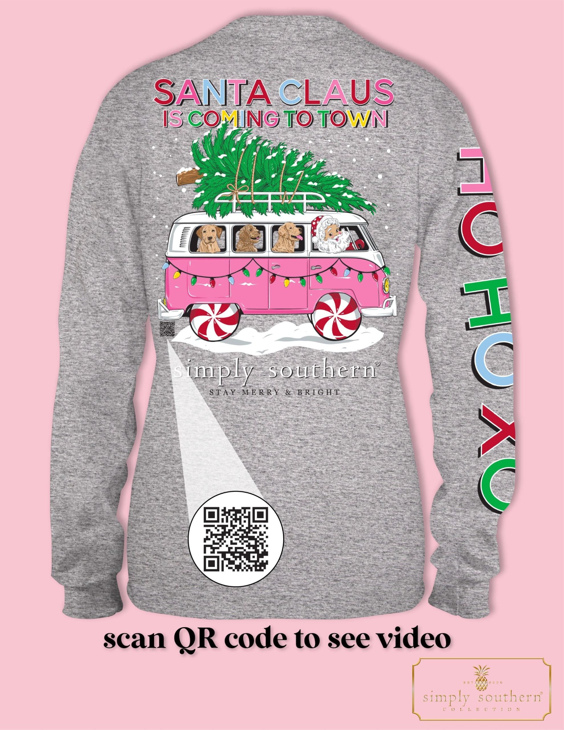 Simply Southern Santa Bus Holiday Long Sleeve T-Shirt