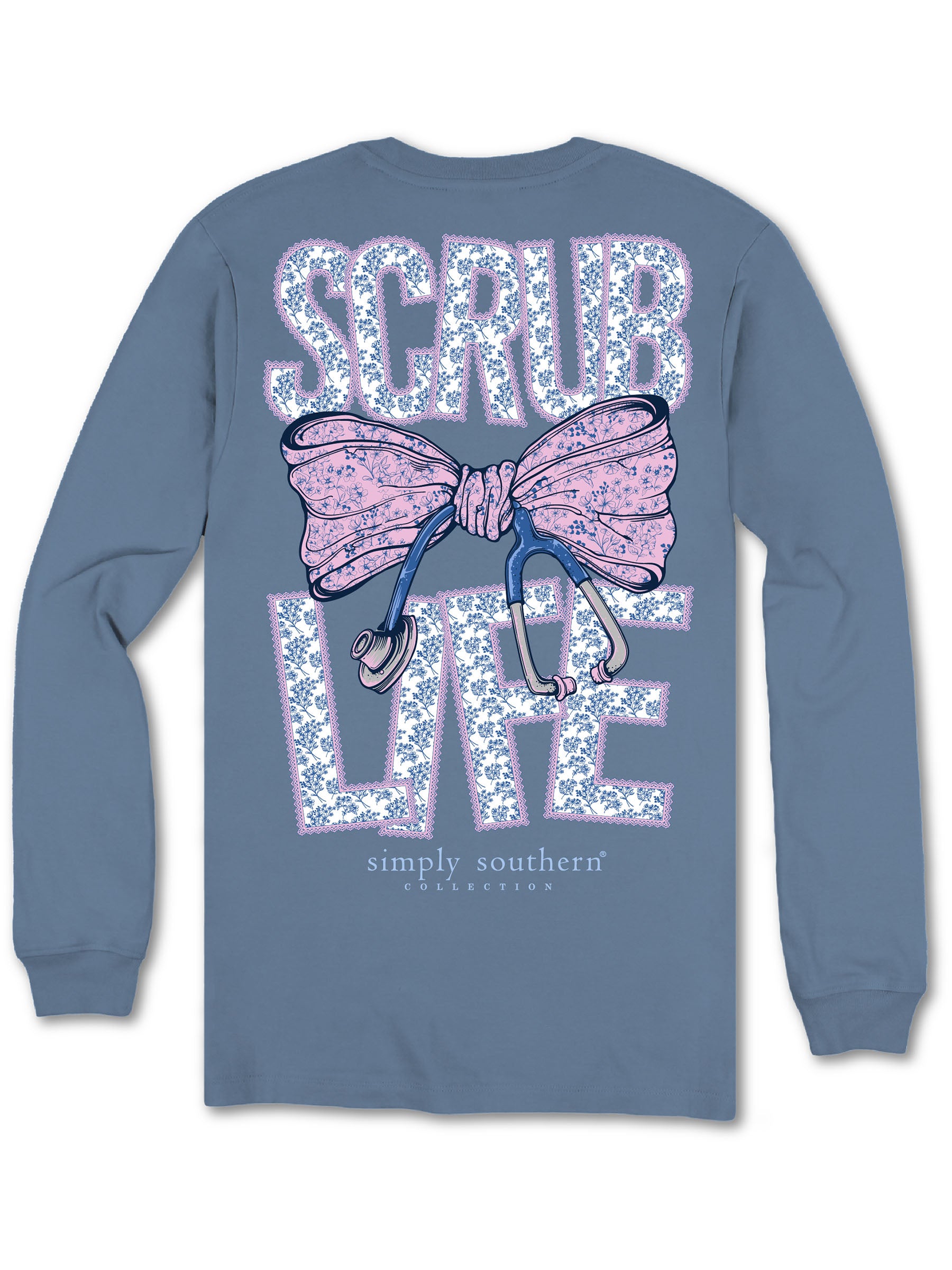 Simply Southern Scrub Life Bow Long Sleeve T-Shirt - SimplyCuteTees