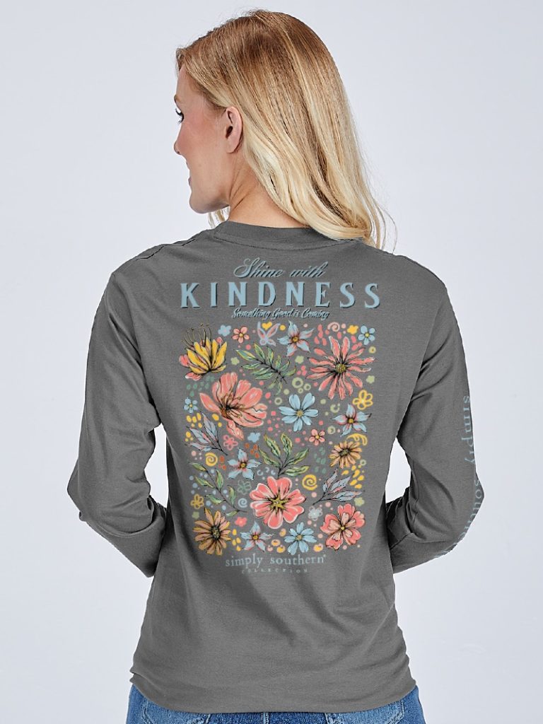 Simply Southern Shine With Kindness Long Sleeve T-Shirt - SimplyCuteTees