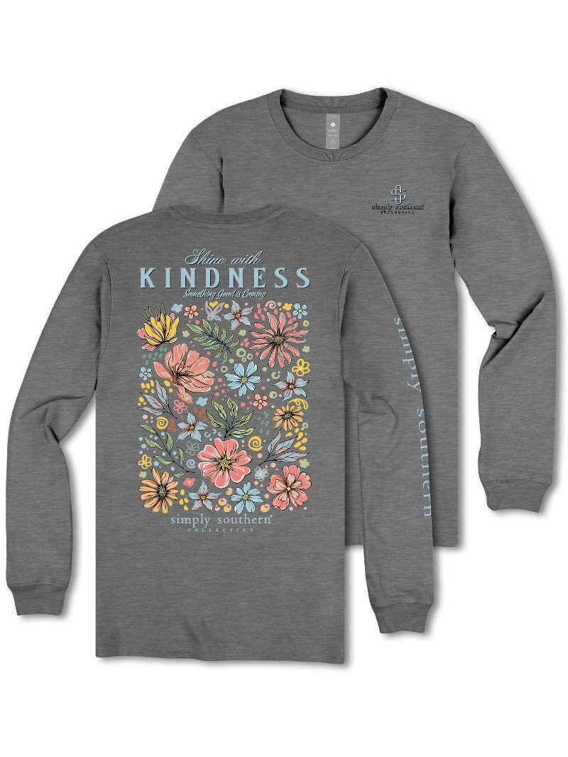 Simply Southern Shine With Kindness Long Sleeve T-Shirt - SimplyCuteTees