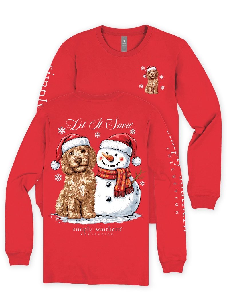 Simply Southern Let It Snow Dog Holiday Long Sleeve T-Shirt