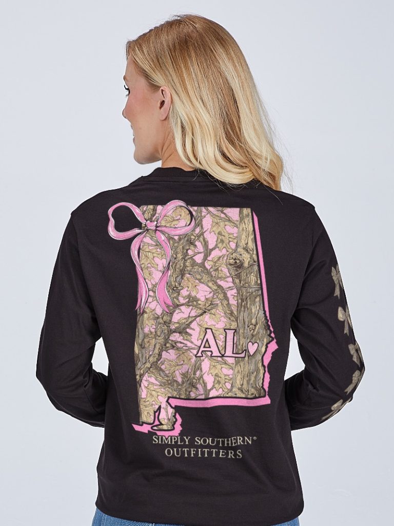 Simply Southern Alabama Camo Bow Long Sleeve T-Shirt - SimplyCuteTees