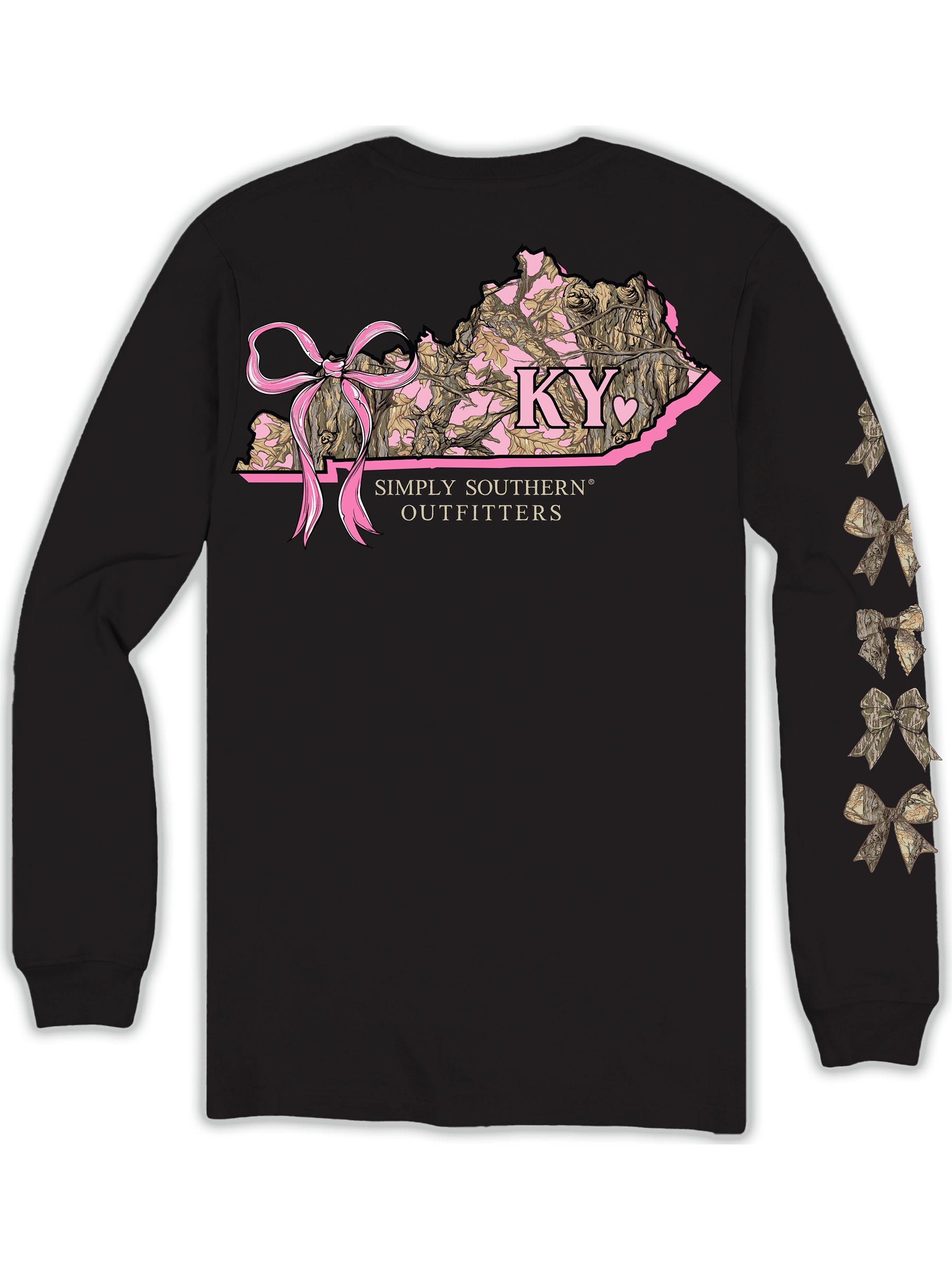 Simply Southern Kentucky Camo Bow Long Sleeve T-Shirt - SimplyCuteTees