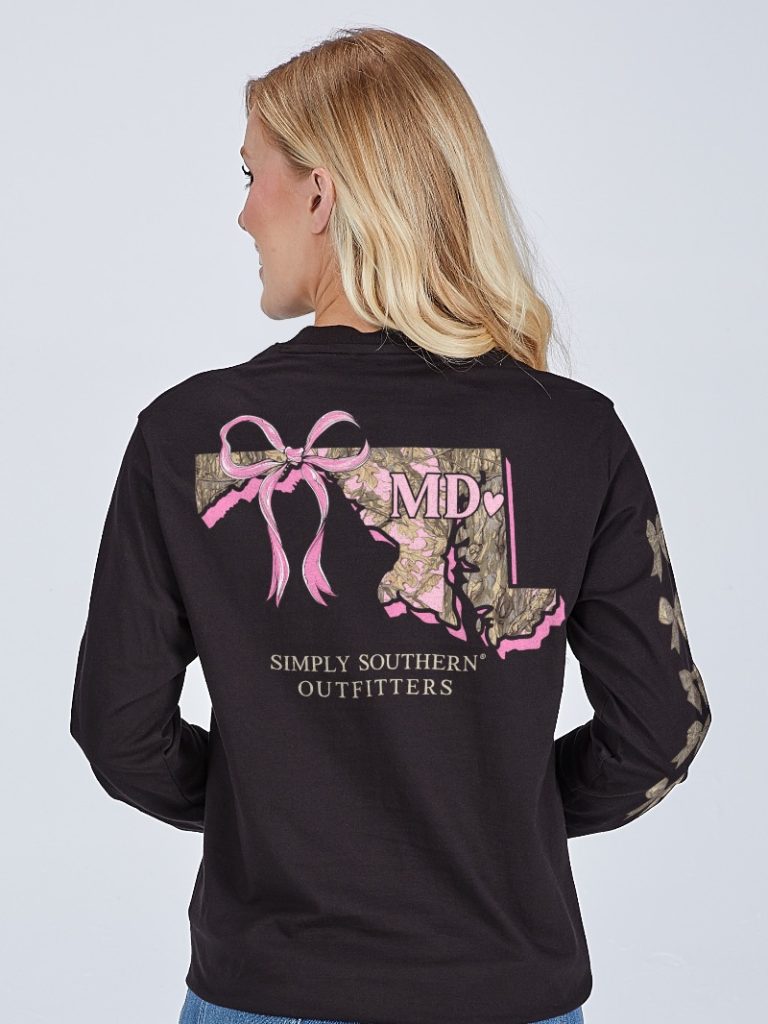 Simply Southern Maryland Camo Bow Long Sleeve T-Shirt