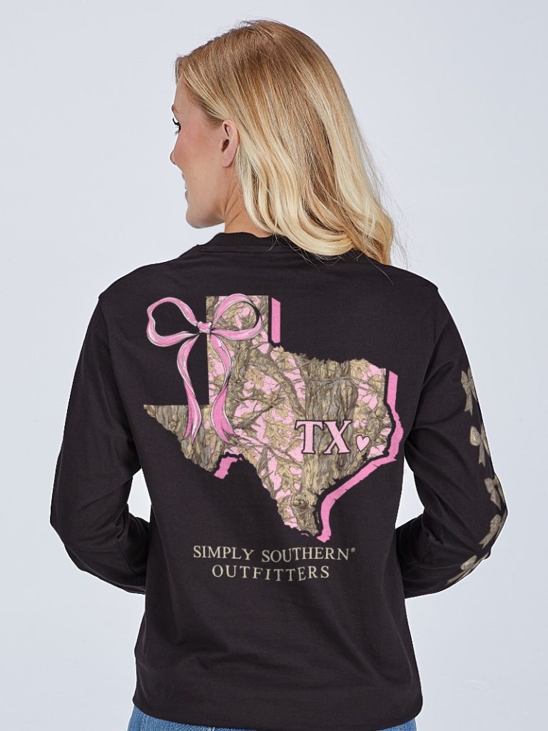Simply Southern Texas Camo Bow Long Sleeve T-Shirt - SimplyCuteTees