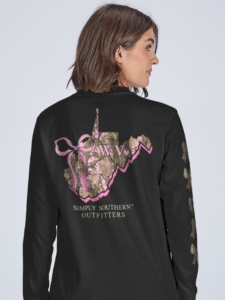 Simply Southern West Virginia Camo Bow Long Sleeve T-Shirt