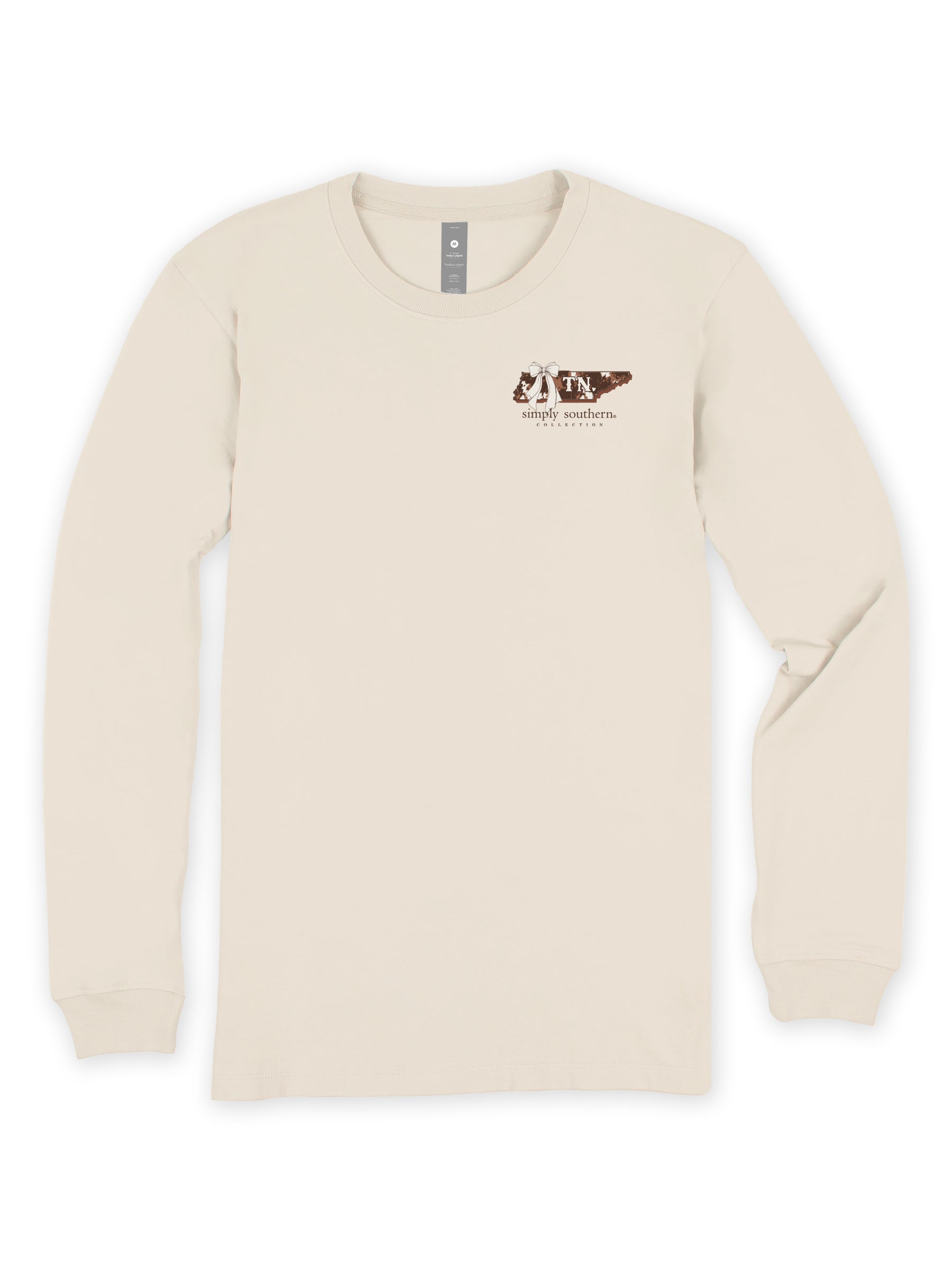 Simply Southern Tennessee Cow Leopard Print Pattern Long Sleeve T-Shirt