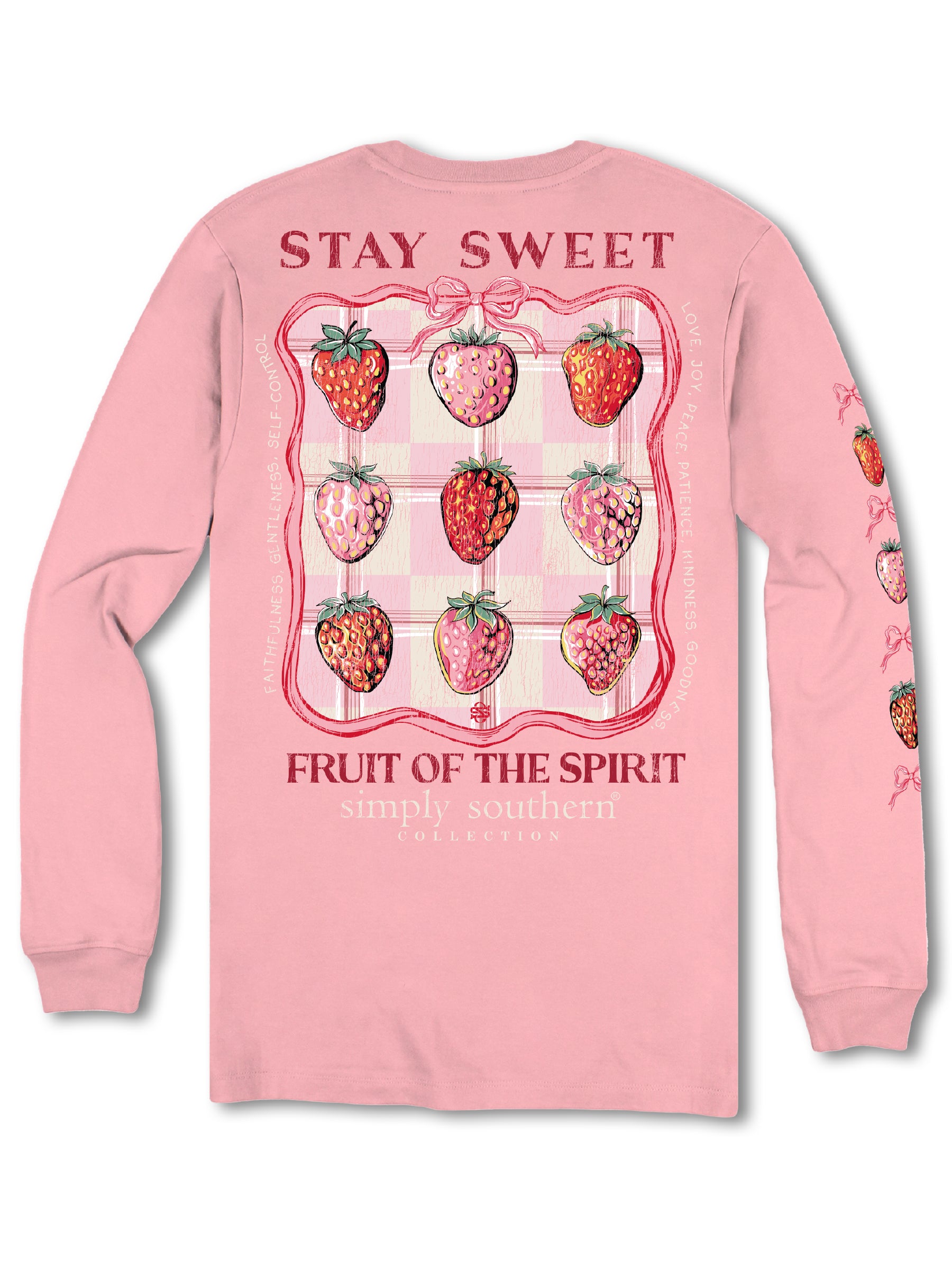 Simply Southern Stay Sweet Strawberry Long Sleeve T-Shirt - SimplyCuteTees