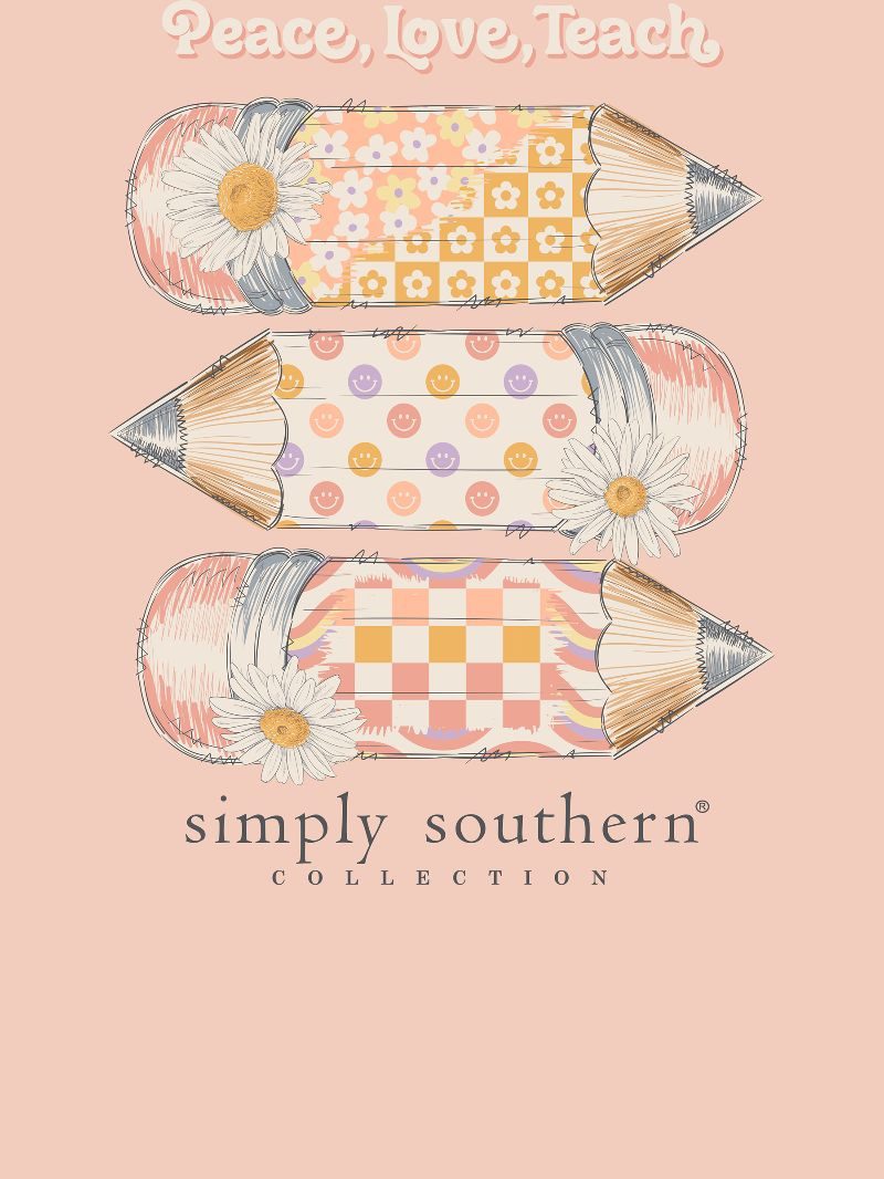 Simply Southern Peace Love Teach Long Sleeve T-Shirt - SimplyCuteTees