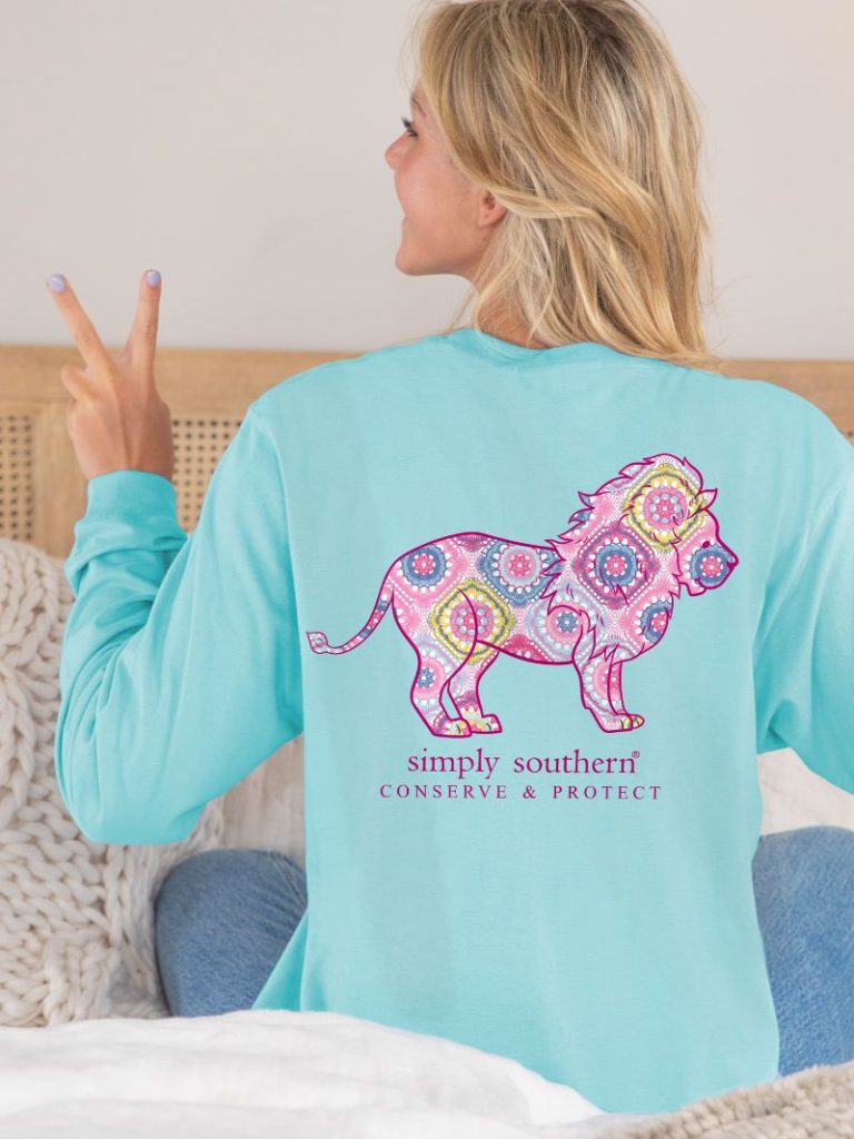 SALE Simply Southern Lion Tracker Knit Pool Long Sleeve T-Shirt