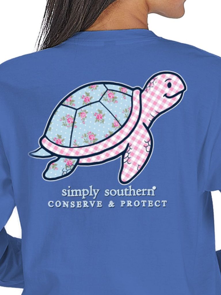Simply Southern Turtle Tracker Plaid Bali Long Sleeve T-Shirt