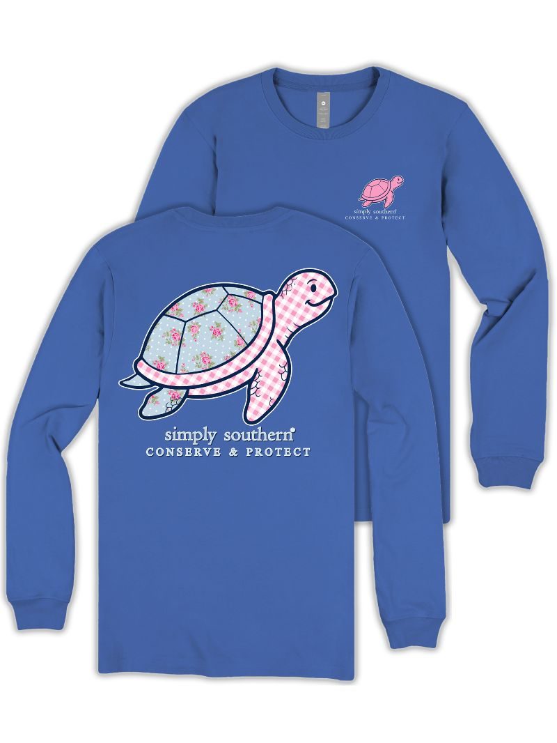 Simply Southern Turtle Tracker Plaid Bali Long Sleeve T-Shirt