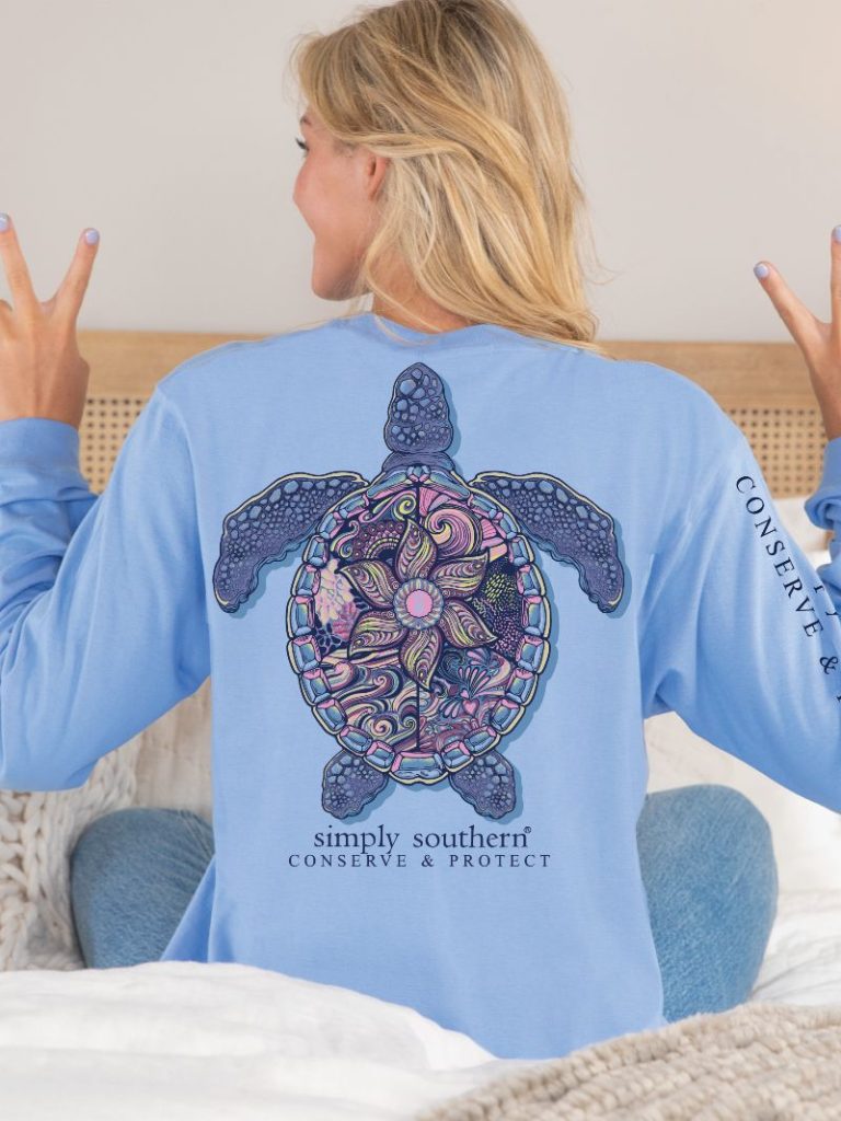 Simply Southern Turtle Tracker Mandala Long Sleeve T-Shirt - SimplyCuteTees