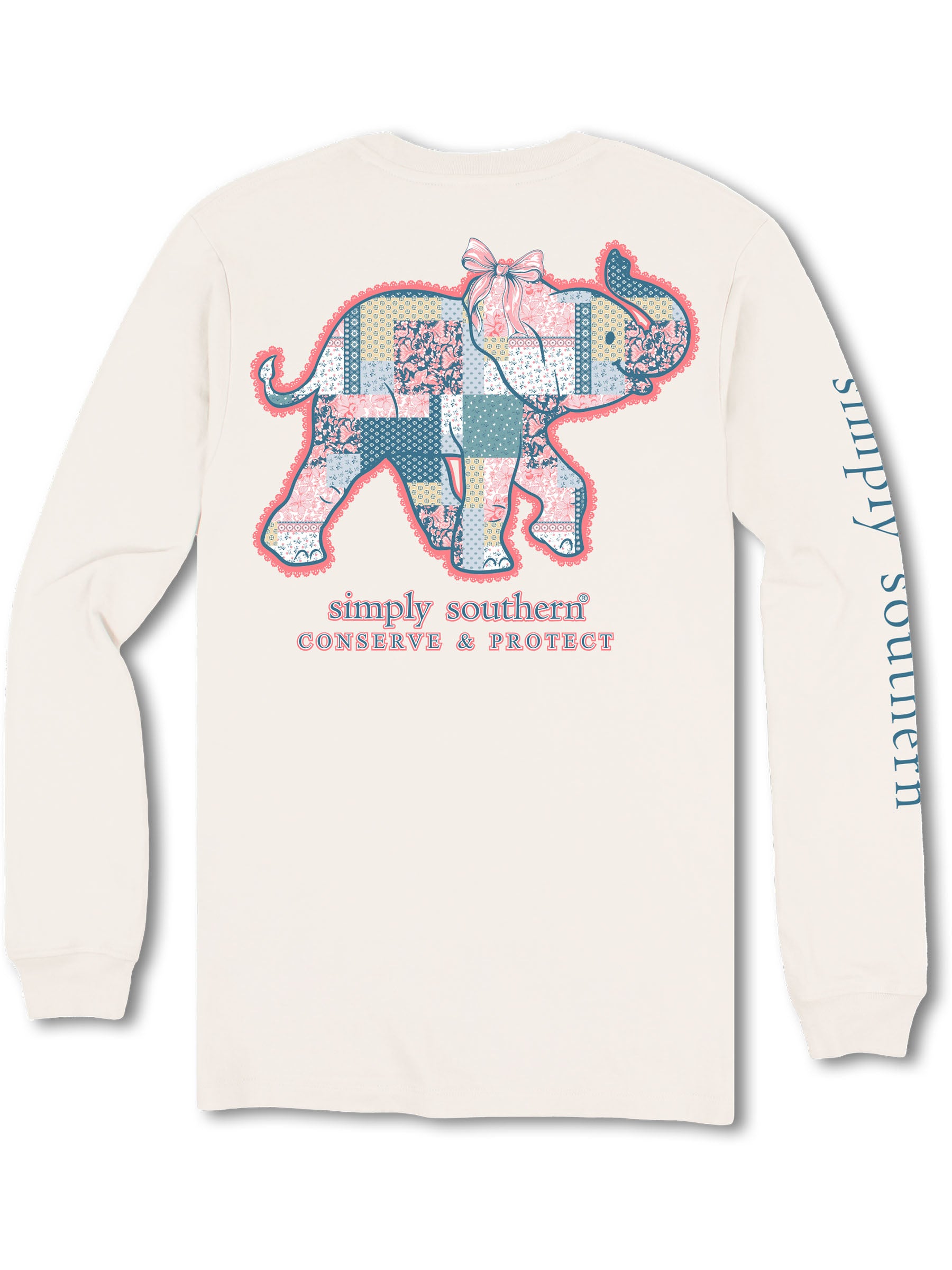 Simply Southern Elephant Tracker Quilted Long Sleeve T-Shirt - SimplyCuteTees