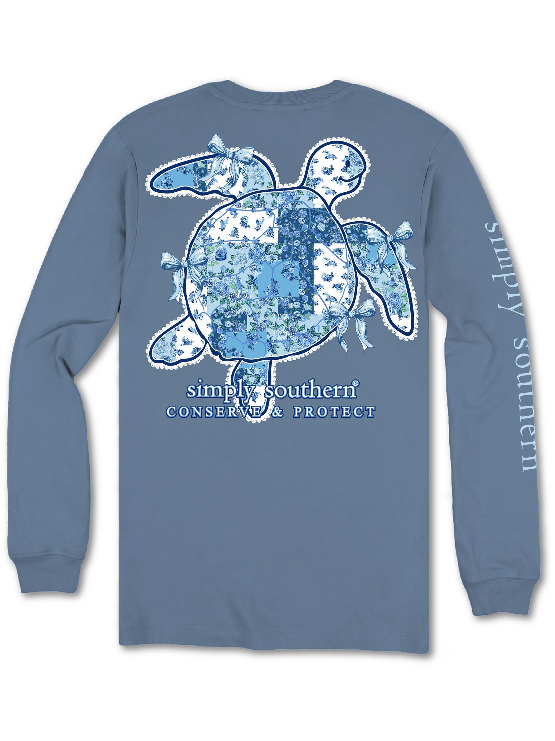 Simply Southern Turtle Tracker Floral Long Sleeve T-Shirt - SimplyCuteTees